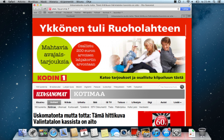 Mainokset isommalla saisiko kiitos?