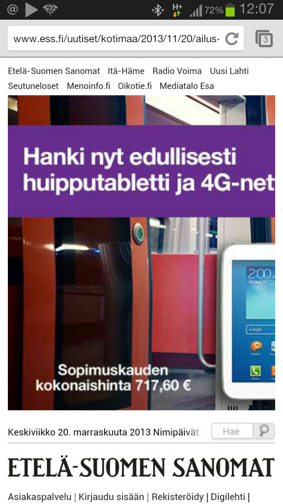 ESSin kännykkäsivu