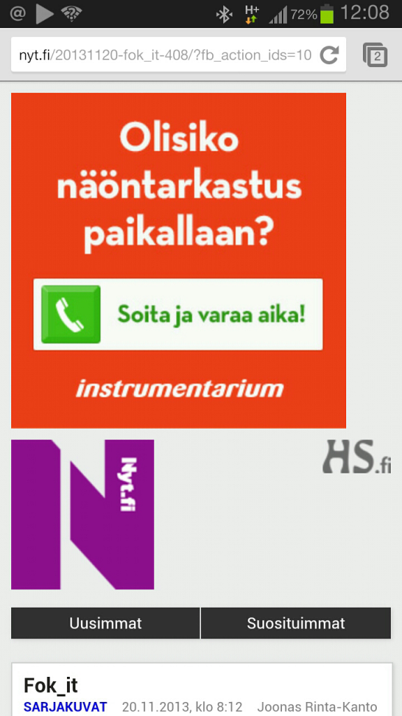 Hesarin kännykkäsivu